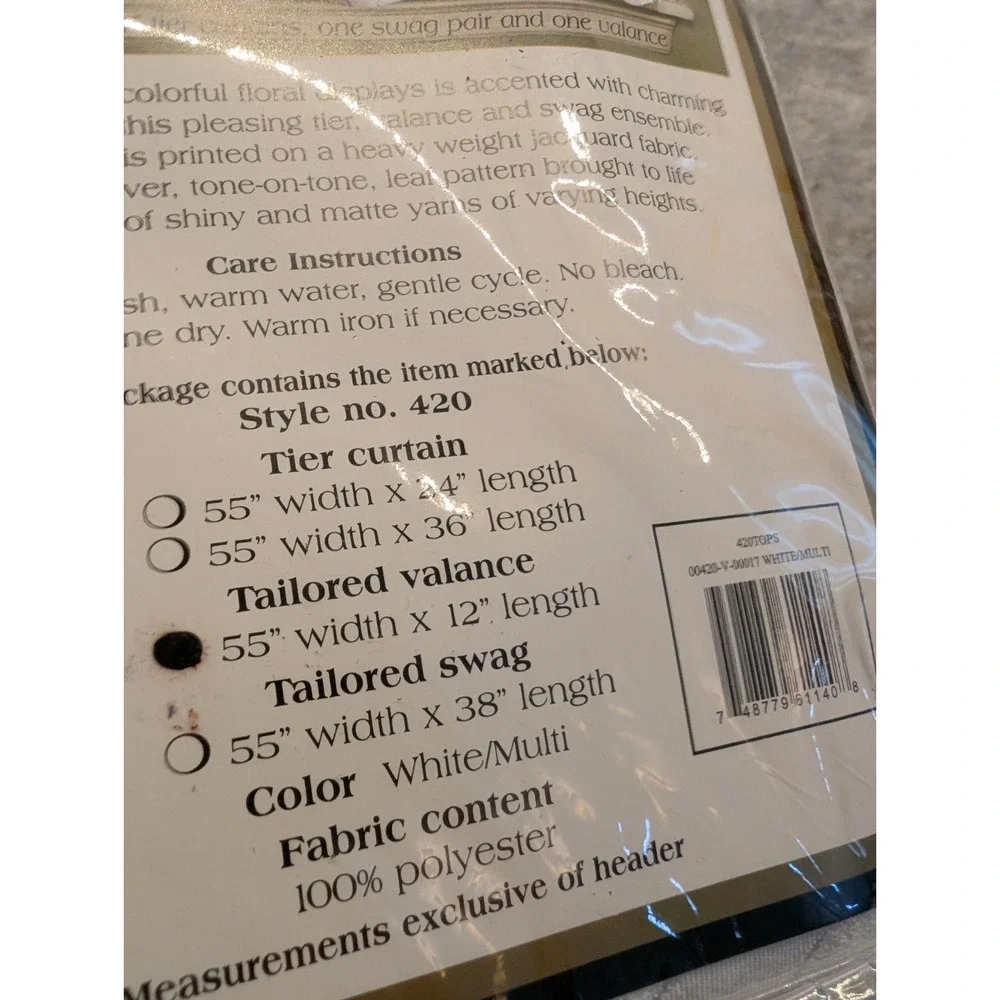 NEW‎ Lorraine Home Fashions English Garden Valance 55
